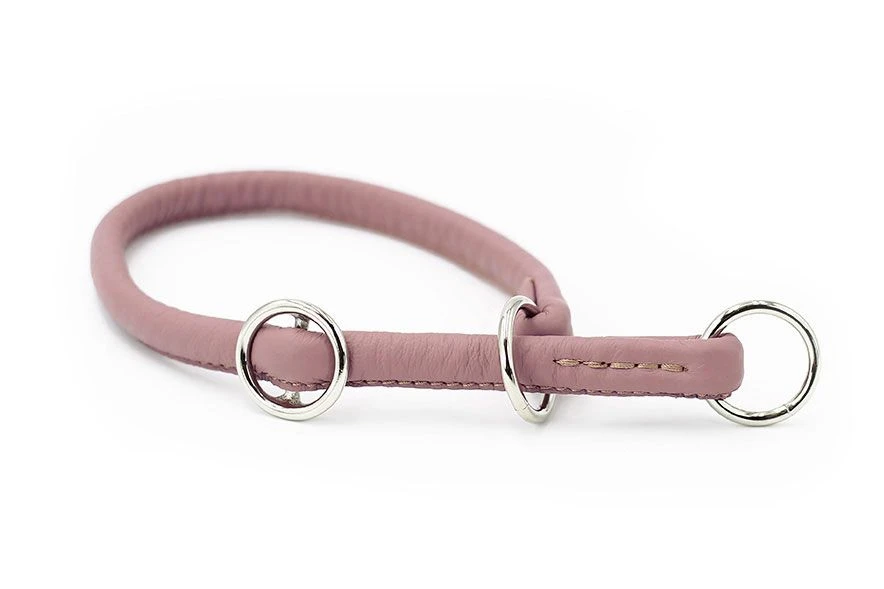 Maul Halsband Rundgenäht Rosa / Silber 3 Maul Halsband Rundgenäht Rosa / Silber