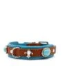 Maul Halsband Mini Ibiza Cognac - Petrol / Silber -Hundebedarf Verkauf 5100.0 1
