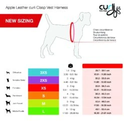 Curli Geschrirr Apfelleder Schwarz -Hundebedarf Verkauf size chart apple leather curli clasp vest harness 42778